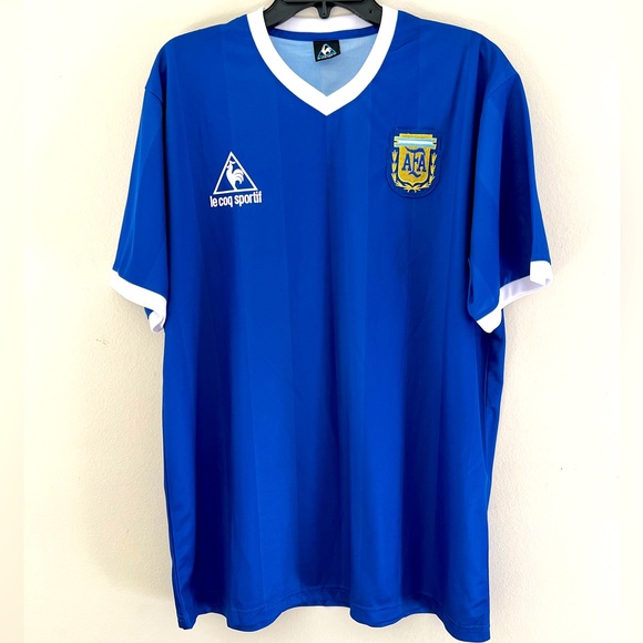 1986 World Cup Argentina Away Jersey - Maradona #10 Mano de Dios! - REPLICA! - Picture 1 of 12